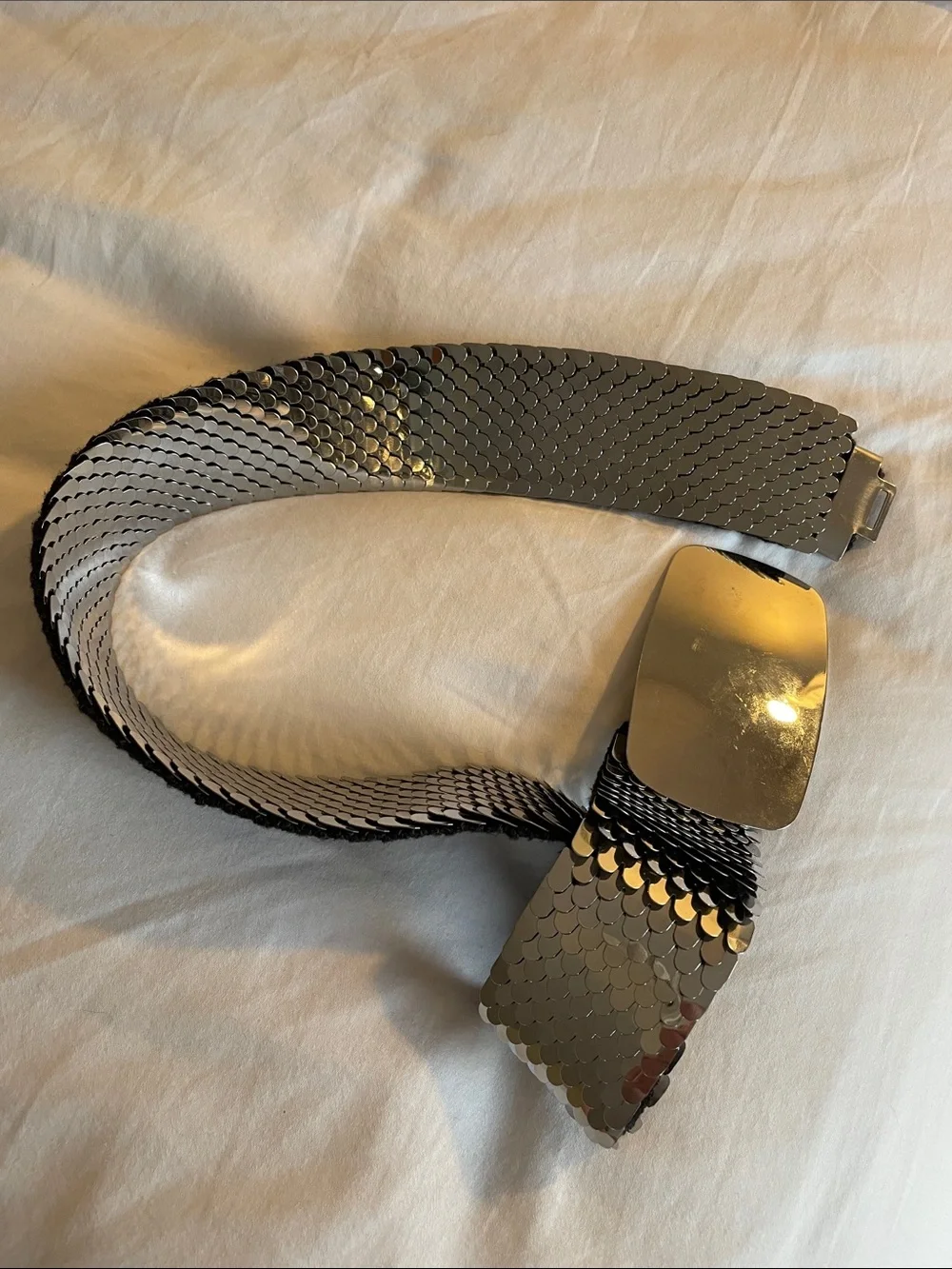Vintage Wide Silver Mesh Stretch Belt suisseclinic.com display picture 1